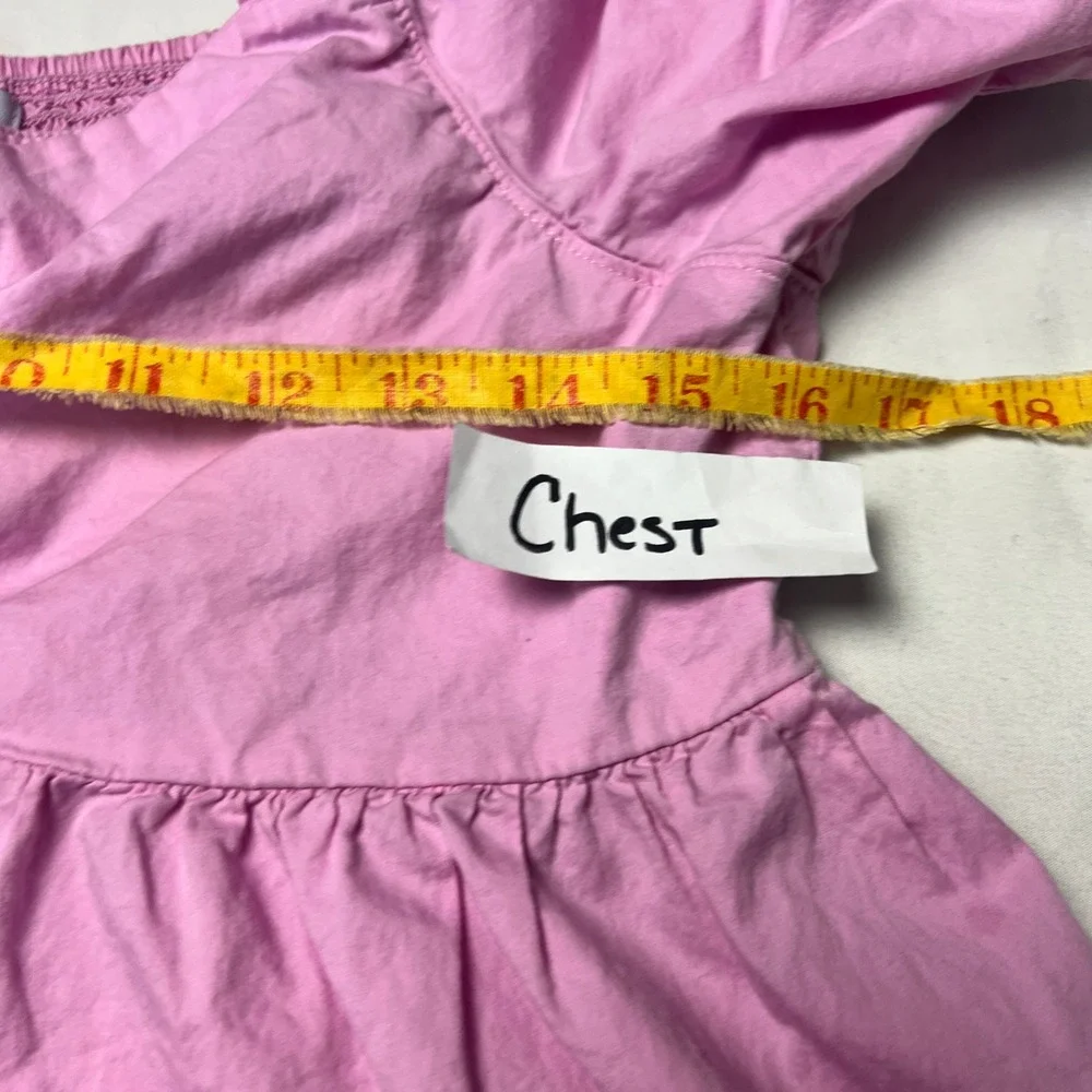 Old Navy Pink Peplum Top Puff Sleeve Square Neck‎ Blouse Fairy Feminine Size M